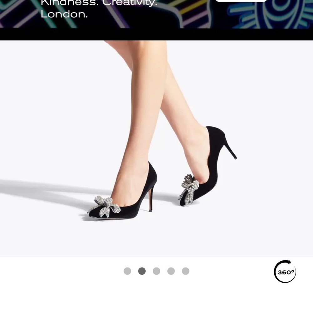 Kurt Geiger Black Suede Heels with Silver Accent
